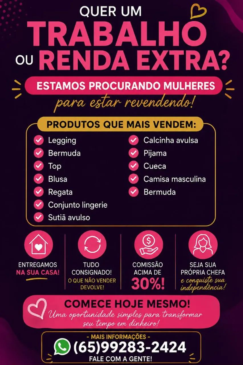 ***QUER UM TRABALHO OU RENDA EXTRA*** 