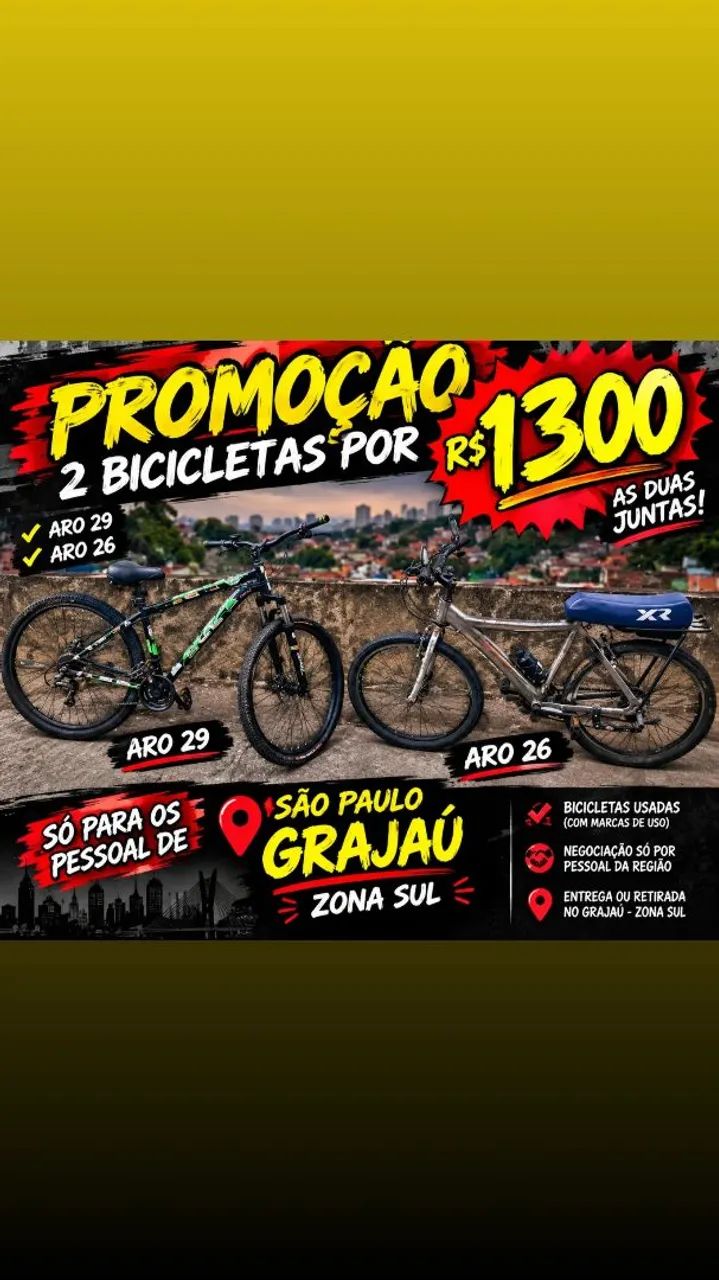 Bicicleta aro 29 e aro 26 