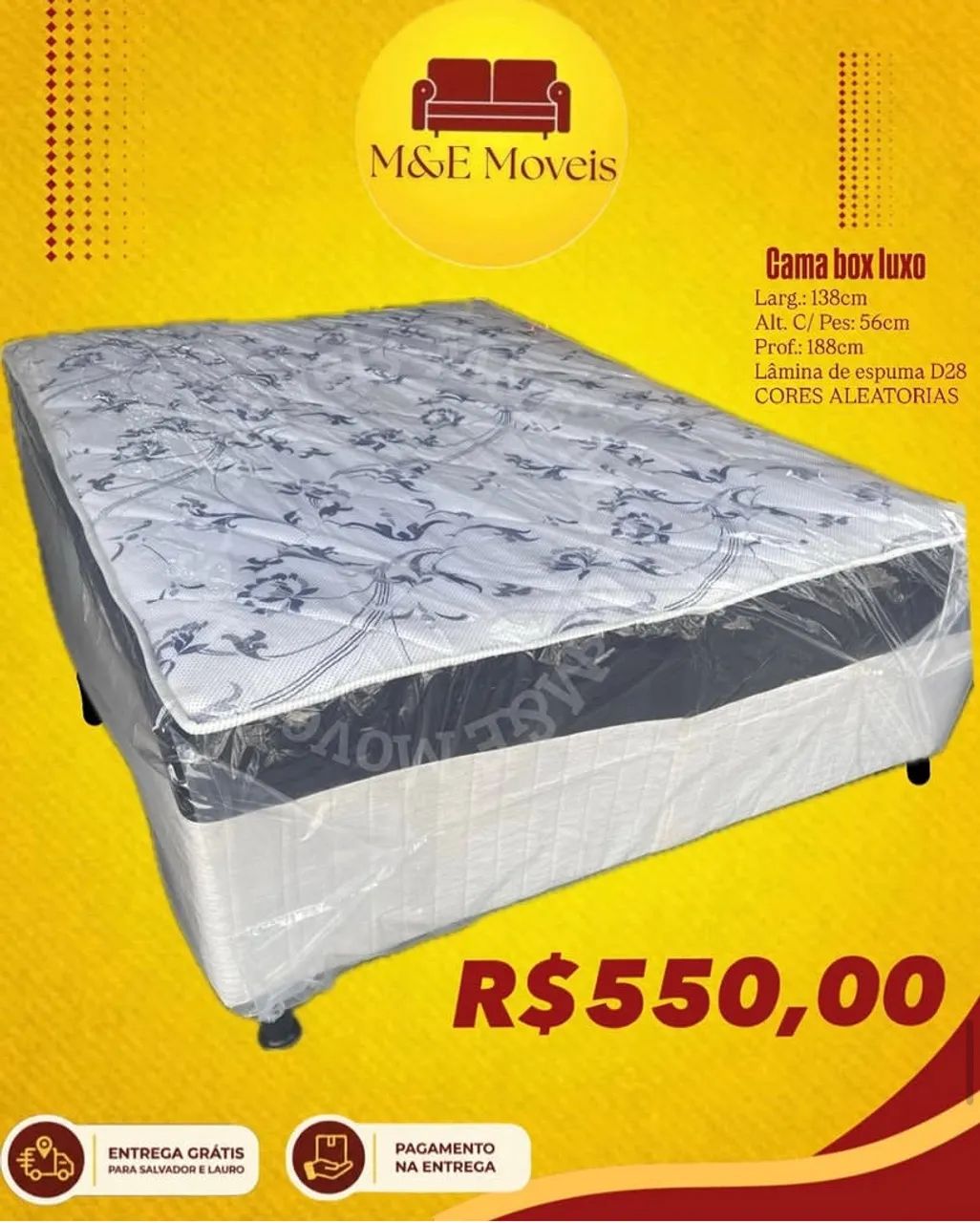 Cama box casal luxo nova com entrega gratuita 