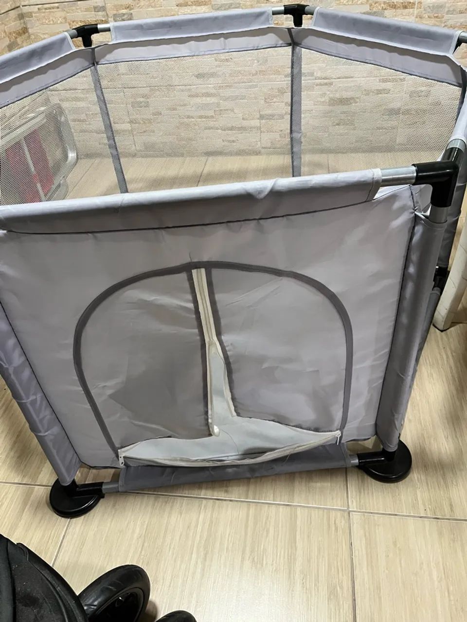 CERCADINHO PARA BEBÊ  CINZA - Foto 3