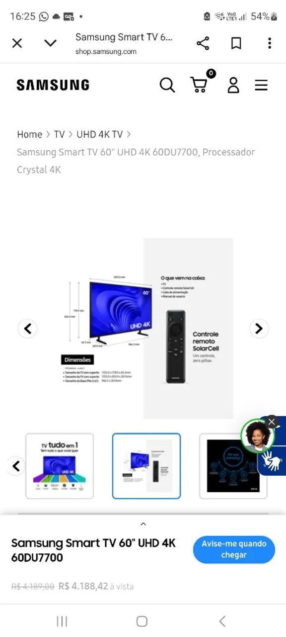 TV sansung 60 polegadas 4k, Wi-Fi, Bluetooth,  - Foto 5