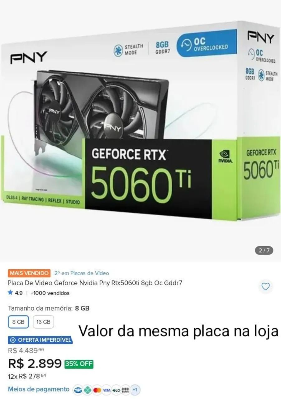 Placa de video Rtx 5060ti 8gb - Foto 5
