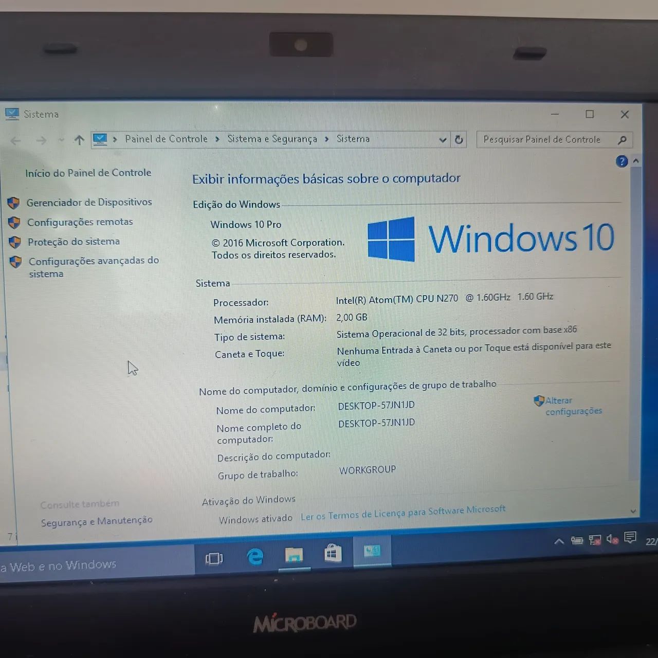 Netbook Microboard Intel Atom / 2GB RAM / Windows 10 - Pronto para Uso - Foto 2