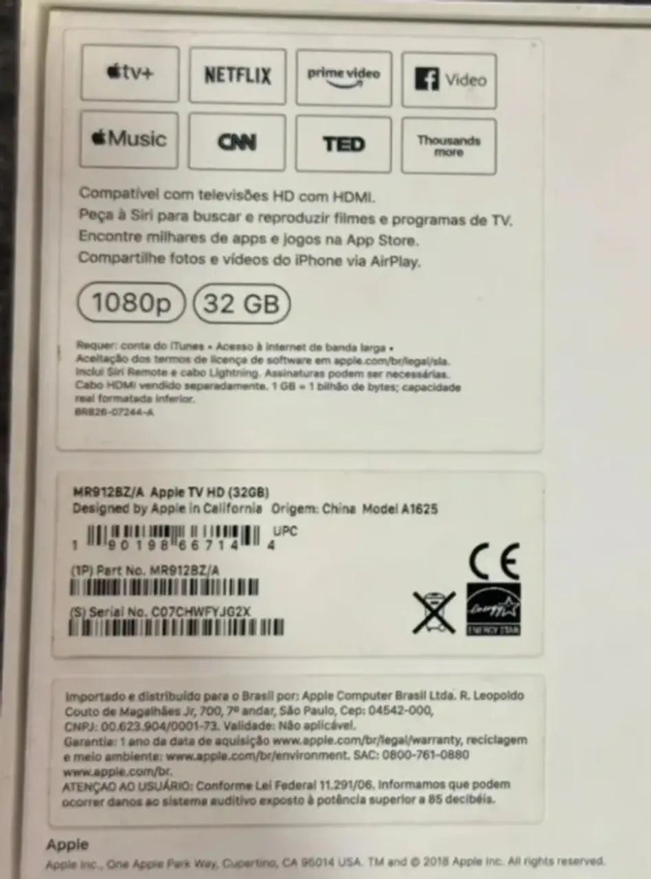 Apple TV HD 32GB 4ª Geração Modelo MR912BZ/A, nacional com Nota Fiscal - Foto 3