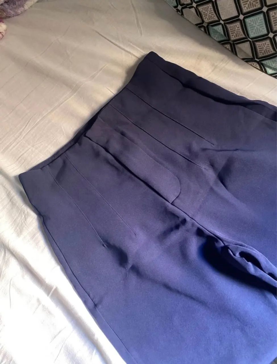 Calça de alfaiataria azul marinho P  - Foto 4