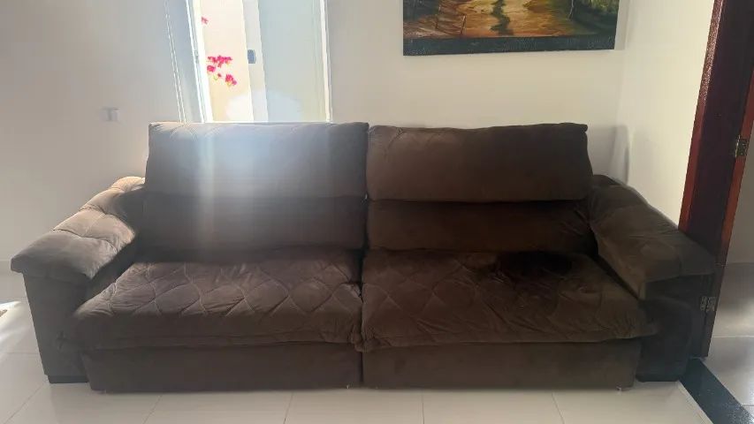 Sofá Retrátil e Reclinável 2,95m Extra Great BIG - Molas Ensacadas - Cor Castor - Foto 3