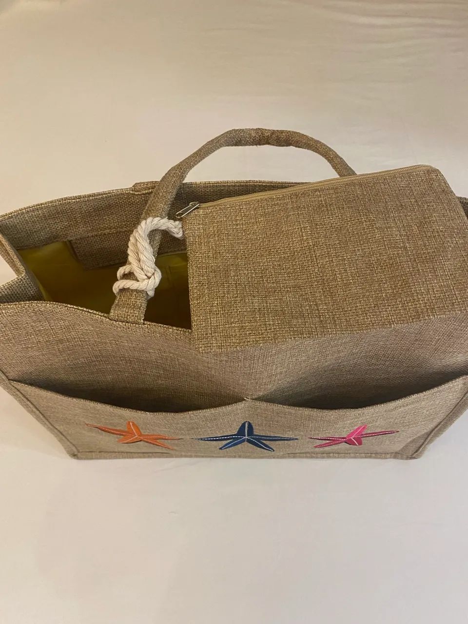 Linda Bolsa de linho sintético. - Foto 4