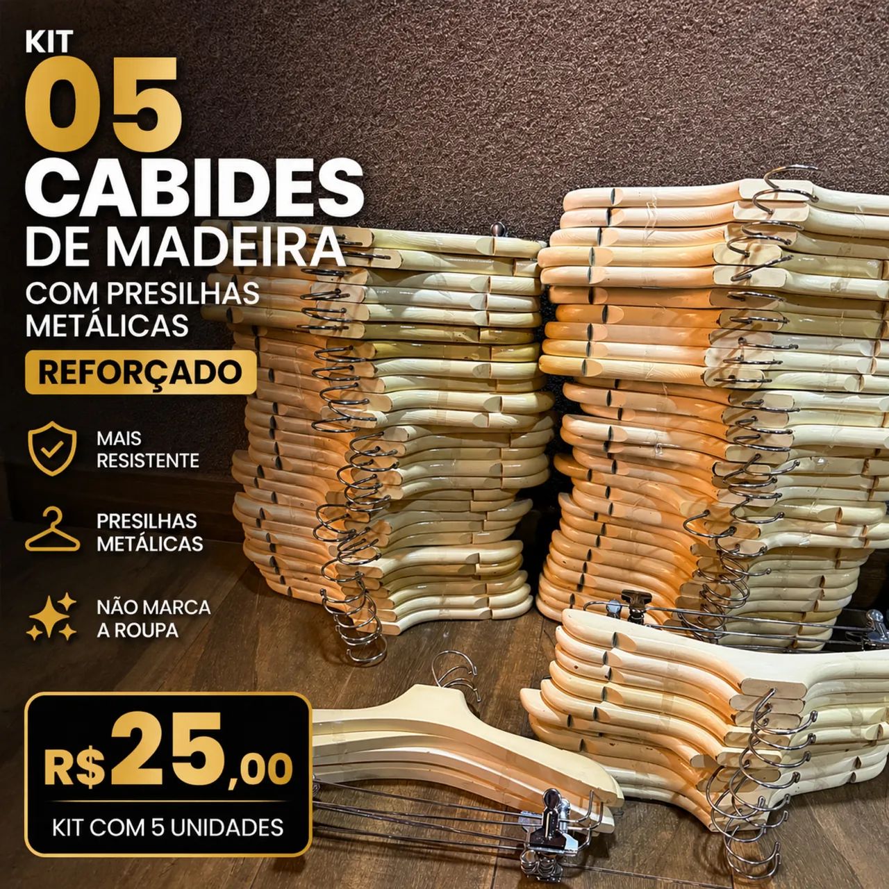 Kit Cabides de Madeira - Reforçado 