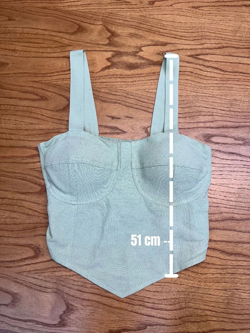 Cropped estilo corset verde claro  - Foto 2