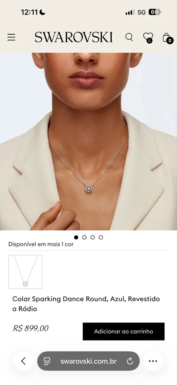 Conjunto colar e pulseira Swarovski 