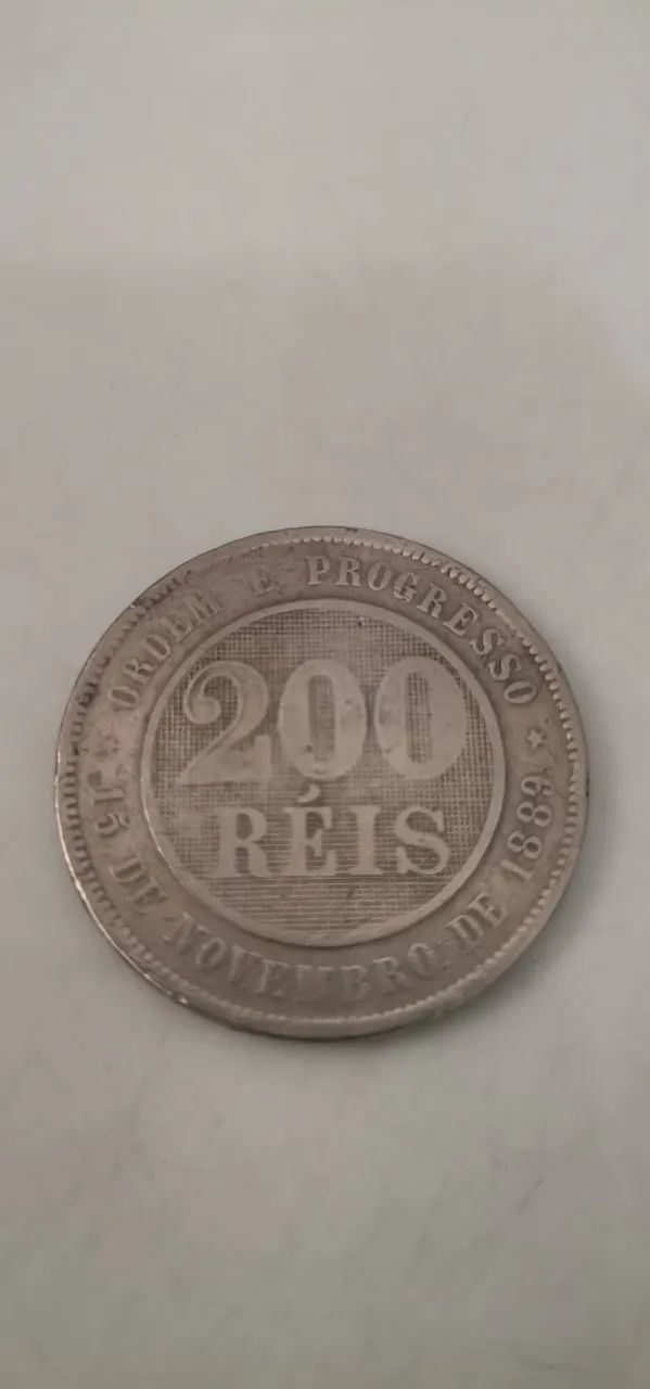 Moeda Antigas 200 Reis 15/Nov/1889