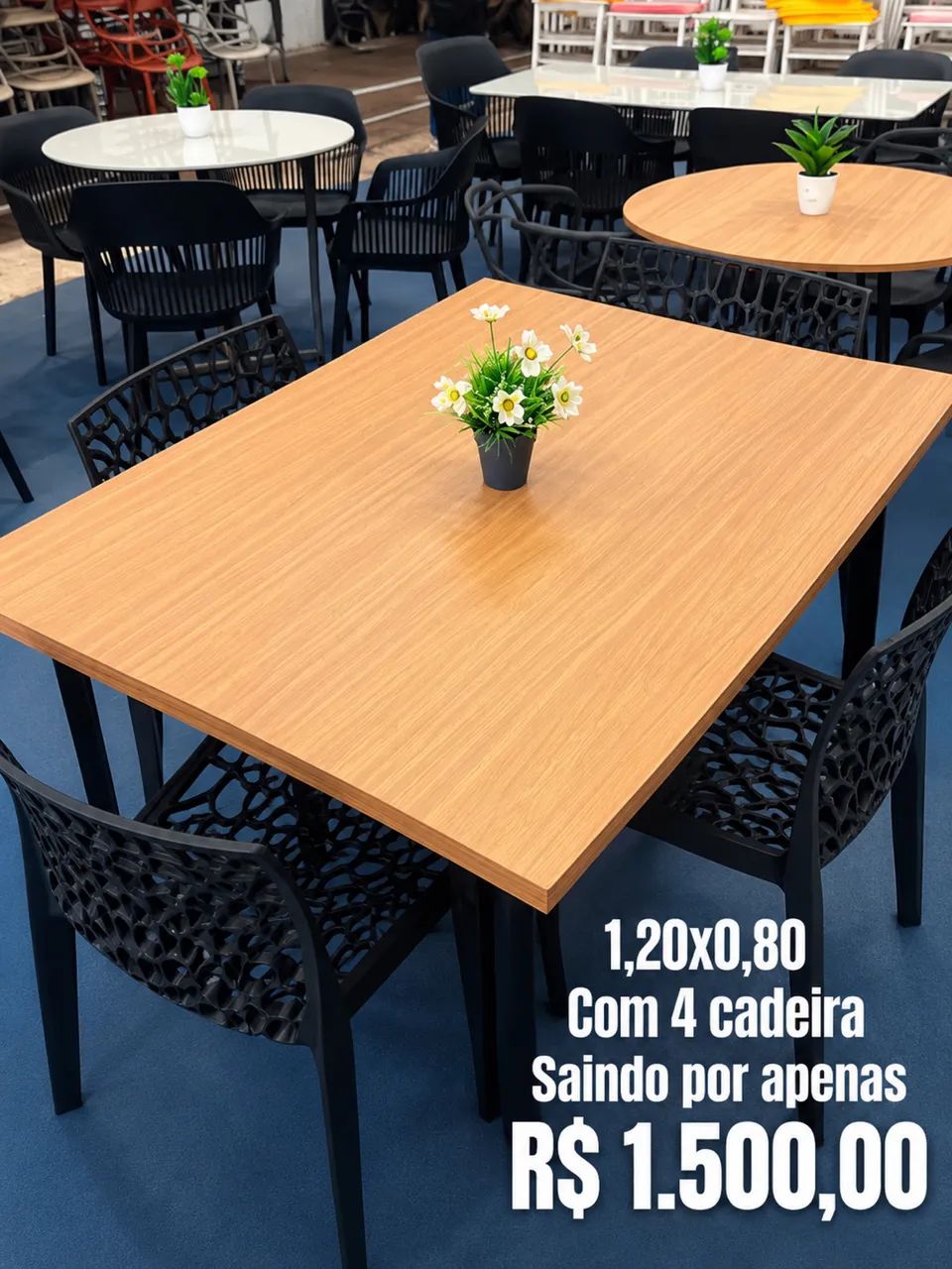 Conjunto de mesa com 4 cadeiras  - Foto 3