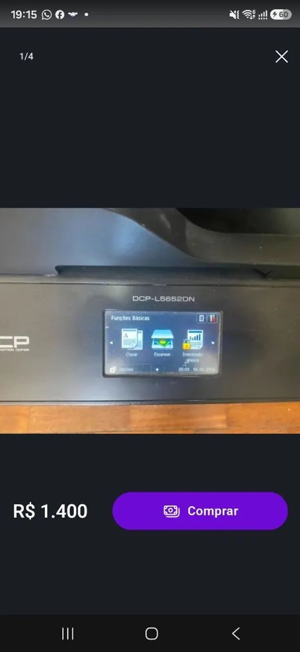 Brother DCP-L5652DN é uma impressora multifuncional laser monocromática (preto e branco)