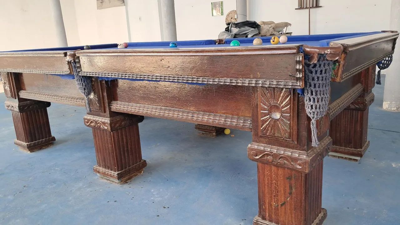 Mesa de bilhar 7 bolas original do século XX - Foto 3
