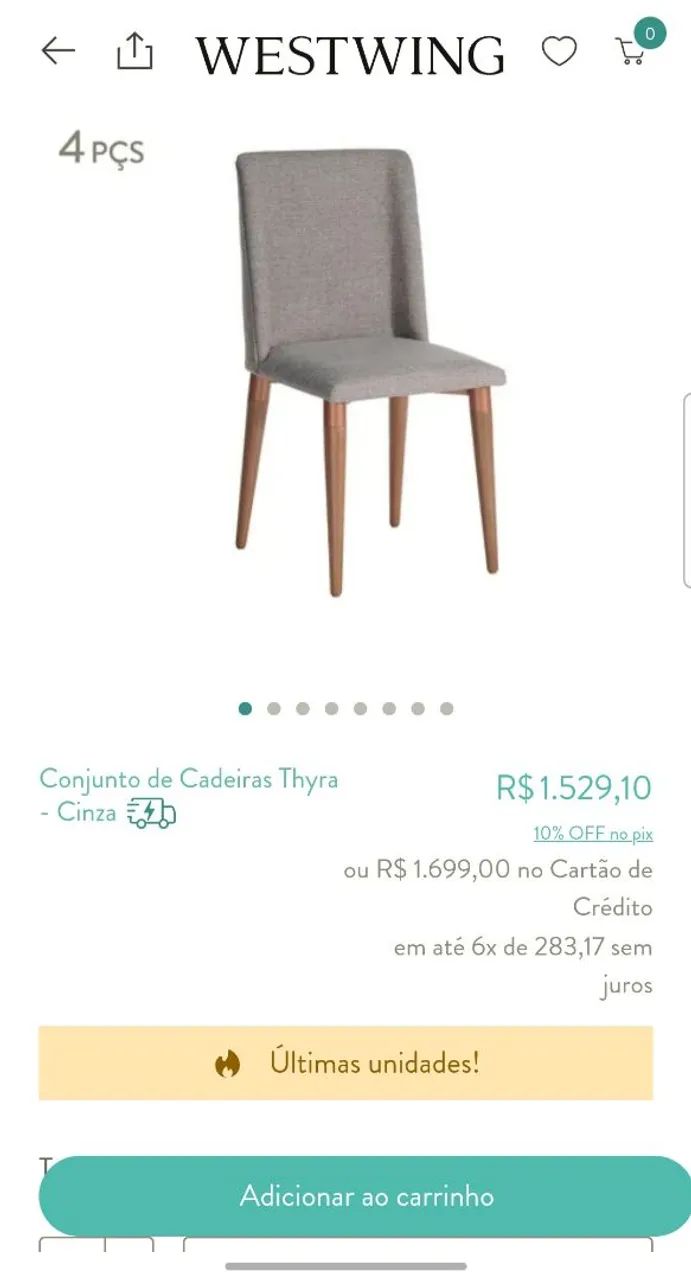 Conjunto 4 cadeiras Thyra  - Foto 4