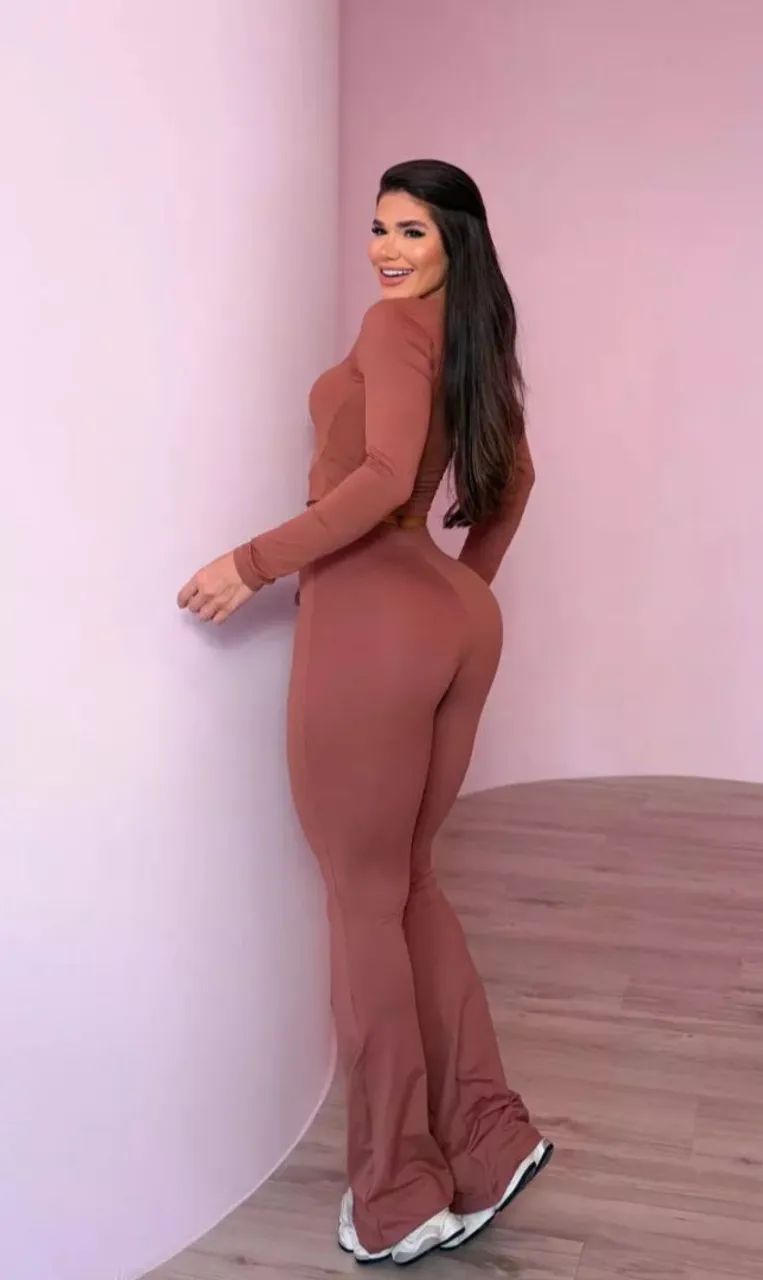 Cal ça Flare Britney - Marrom - Foto 2