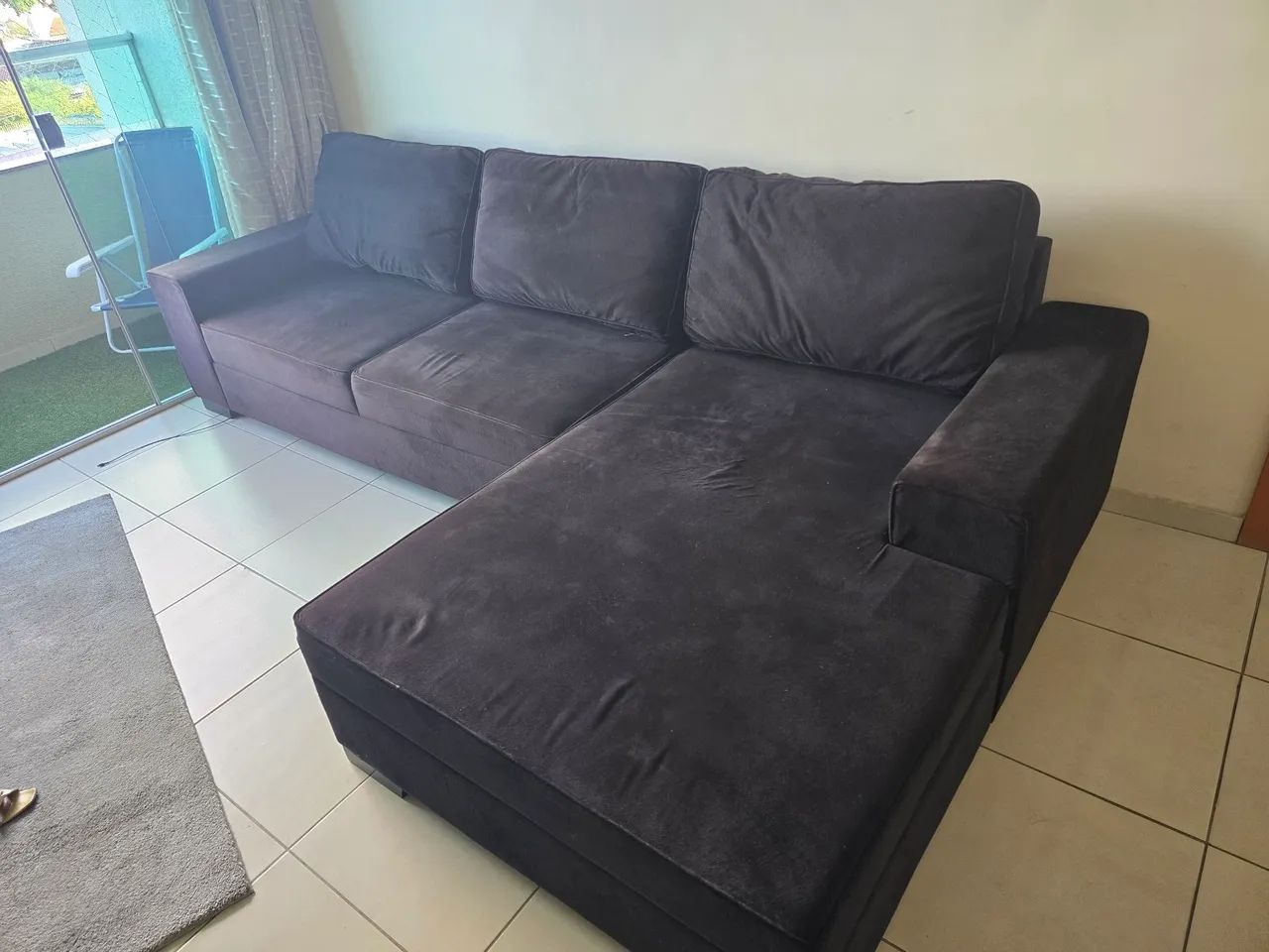 Sofá preto com chase - Foto 2