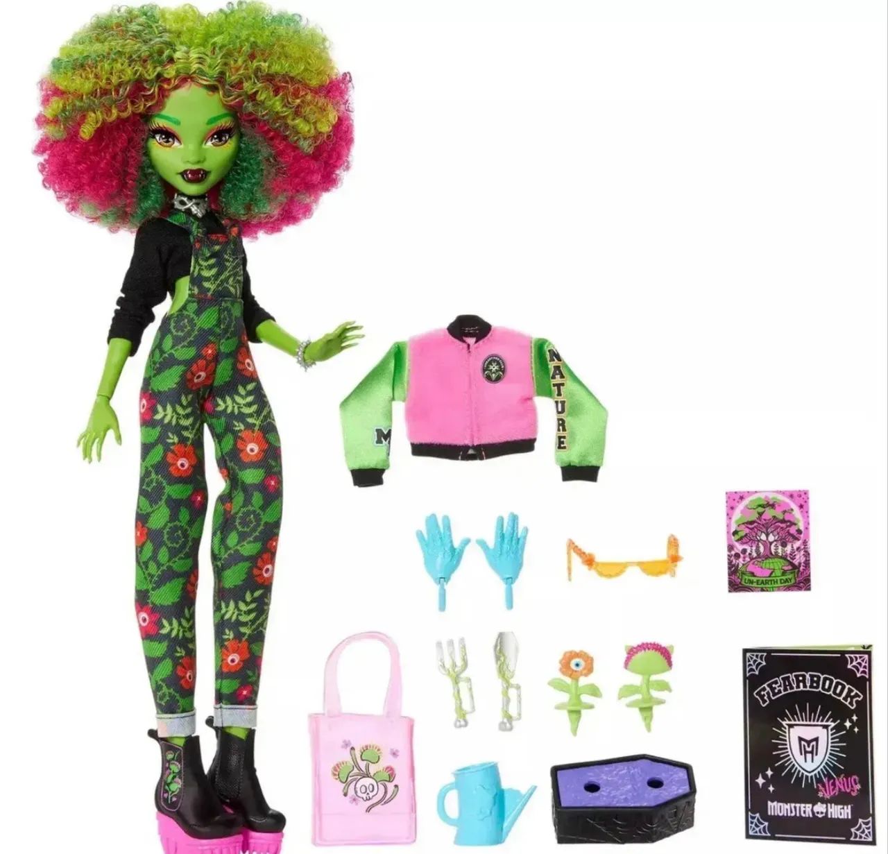 Boneca Monster High Venus Mcflytrap Fearbook Com Acessórios - Foto 2