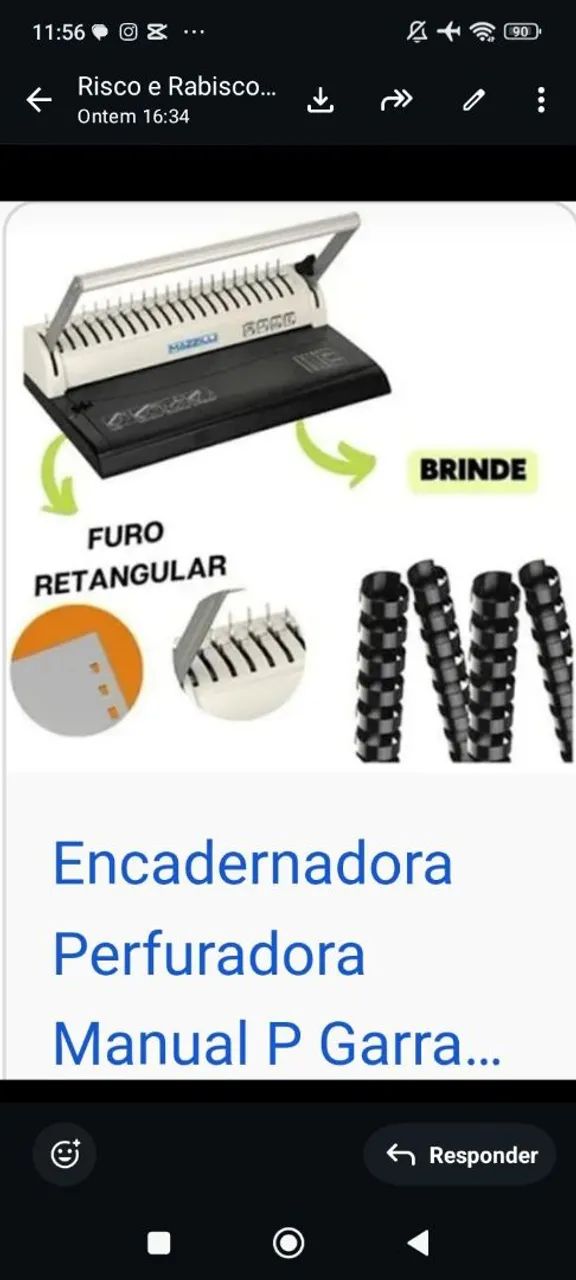 Encadernadora e perfuradora