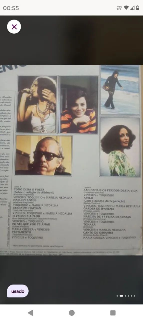 DISCOS DE VINIL, VINÍCIUS DE MORAES, TESTAMENTO 1 E 2 , 1980 - Foto 3