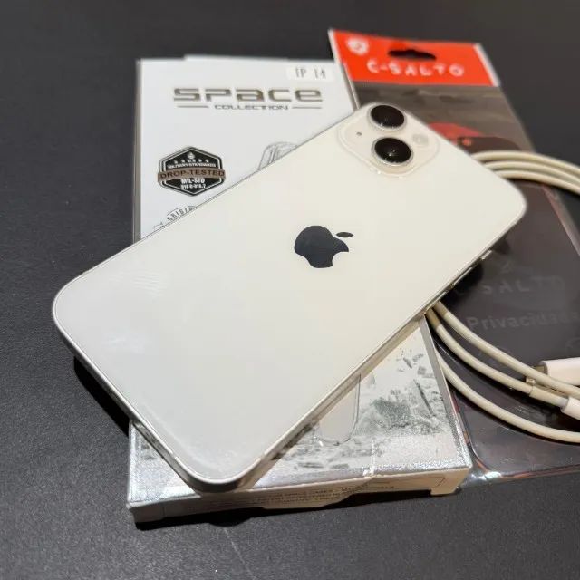 iPhone 14 128GB Branco! Impecável! Nunca mexido! Ac cartão