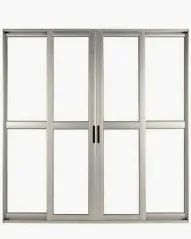 PORTA DE ALUMÍNIO SACADA L25 - 4 FOLHAS - BRILHANTE - COM FECHADURA**  