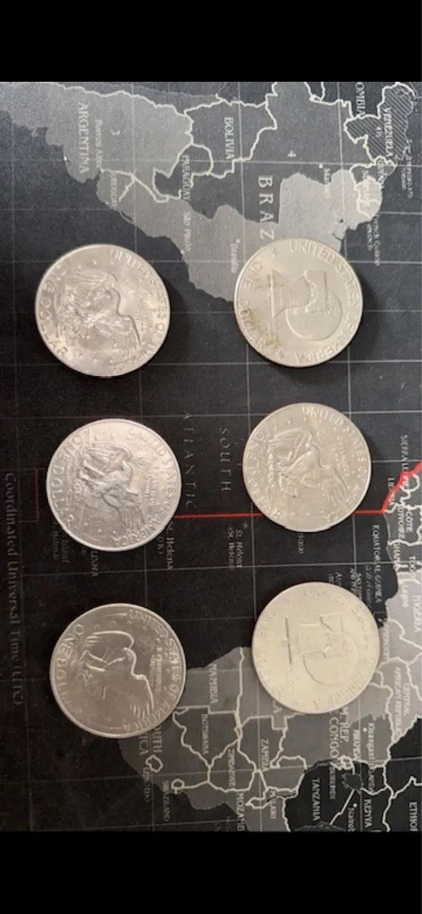 Moedas de 1 dólar. Tamanho grande. Para colecionador. 