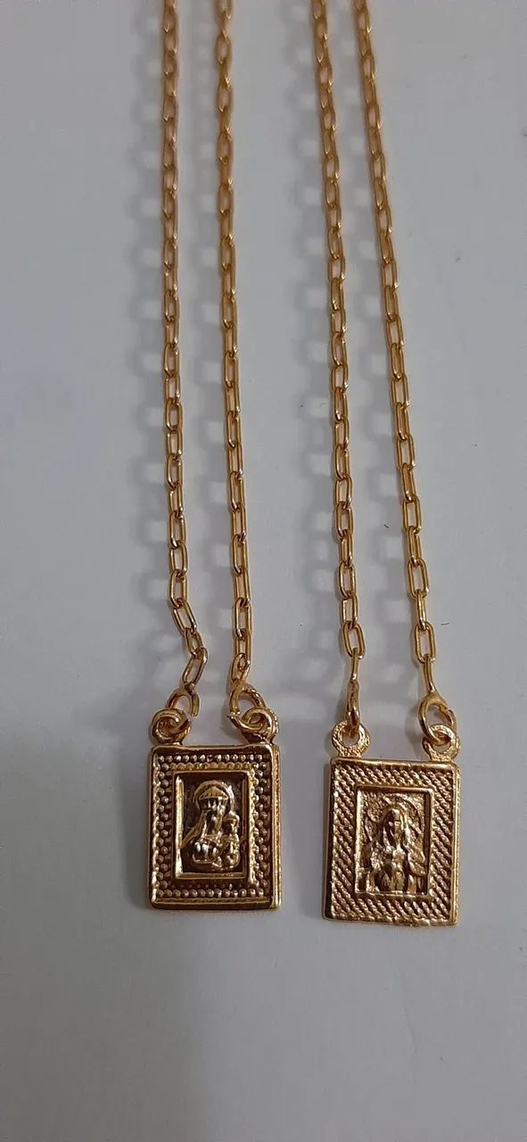 Escapulario catolico  banhado a ouro 18k ca