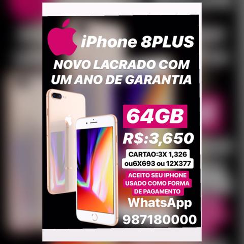 IPhone 8plus 64GB Novo lacrado com um ano de garantia (somos loja)