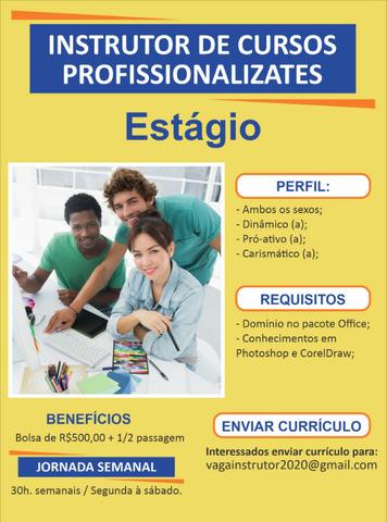 Estágio Instrutor de cursos profissionalizantes