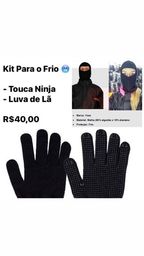 Título do anúncio: Kit Para Frio Touca Ninja balaclava e Luva de Lã Promoção 