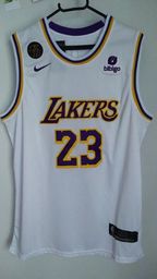 Título do anúncio: Camisa de basquete Regata NBA L.A. Lakers #23 LeBron James. Branca bordada