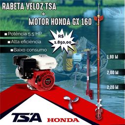 Título do anúncio: Rabeta Veloz TSA + Motor Honda GX 160 5,5 HP 