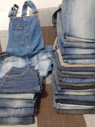 Título do anúncio: BARATO !!.. 21 Calças Jeans de marcas originais, 6 Bermudas Jeans, 1 Jardineira etc 