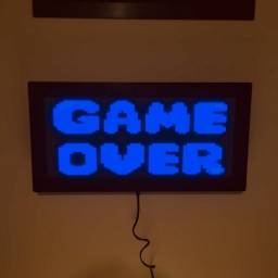 Título do anúncio: Game Over Luminária Letreiro Placa De Led Decoração streamer