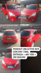 Título do anúncio: Peugeot 208 2015 com gnv financiamento no cartório 
