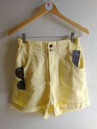 Título do anúncio: Shorts feminino elástico na cintura Tam M amarelo e G pink
