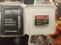 Título do anúncio: Cartão de memória Sandisk Extreme Pró 32, 64 e 128gb c/cartão SD.