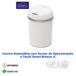 Título do anúncio: Lixeira automática c sensor de aproximação branca e touch smart branca 9l