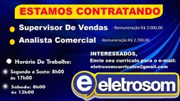 Título do anúncio: Contrata-se Supervisor de Vendas e Analista Comercial!!.
