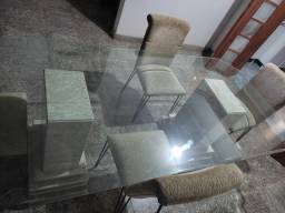 Título do anúncio: Mesa de vidro, com apoio d mármore puro