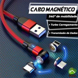 Título do anúncio: Cabo Magnético 540° com Turbo Carregamento e Transferência de Dados