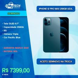 Título do anúncio: iPhone 12 PRO Max 256Gb Azul (Seminovo / Bateria 95%)