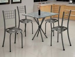 Título do anúncio: Mega Promoção - Mesa Cozinha Carol.Dani 4 Cadeiras (Tampo de Pedra) - Apenas R$459,00