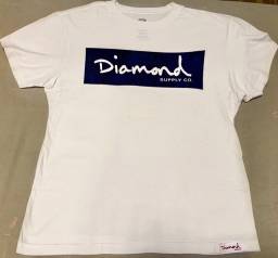 Título do anúncio: Camiseta diamond box logo branca manga curta gola careca