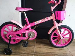 Título do anúncio: Bicicleta infantil Caloi Barbie com cestinha