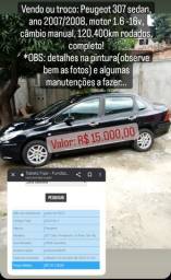 Título do anúncio: Vendo ou troco Peugeot 307 sedan
