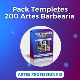 Título do anúncio: Pack Templetes 200 Artes Barbearia  Editáveis no Canva