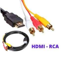 Título do anúncio: 0Cabo Adaptador Hdmi 3 RCA Macho Conversor de Áudio Vídeo 1.5 M