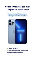 Título do anúncio: iPhone 13 pro max 128gb azul sierra